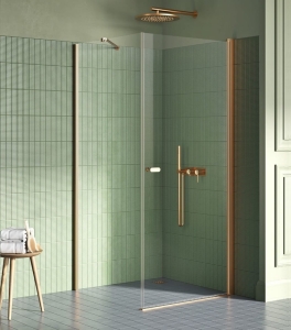 NEW TRENDY NEW SOLEO COPPER BRUSHED 70x120 cm kabina prostokątna, szkło transparentne