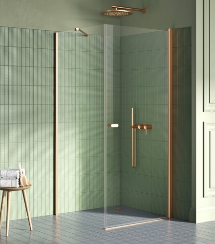 NEW TRENDY NEW SOLEO COPPER BRUSHED 80x80 cm kabina kwadratowa, szkło transparentne