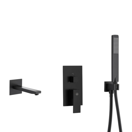 KFA LOGON zestaw natryskowy z wylewką, czarny
