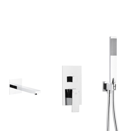 KFA LOGON zestaw natryskowy podtynkowy z wylewką, chrom