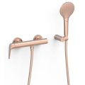 TRES FUJI bateria natryskowa naścienna, 24-K matowe różowe złoto