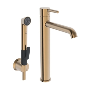 ORAS OPTIMA STYLE bateria umywalkowa stojąca z rączką Bidetta, brąz szczotkowany