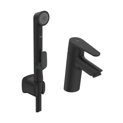 ORAS OPTIMA bateria umywalkowa stojąca z rączką Bidetta, czarny mat