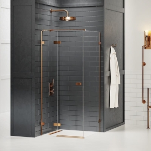 NEW TRENDY AVEXA COPPER BRUSHED 80x70 cm kabina prostokątna, szkło transparentne