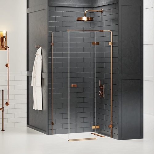 NEW TRENDY AVEXA COPPER BRUSHED 90x90 cm kabina kwadratowa, szkło transparentne