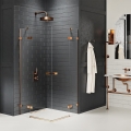 NEW TRENDY AVEXA COPPER BRUSHED 80x90 cm kabina prostokątna, szkło transparentne