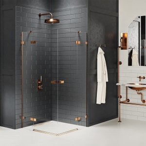 NEW TRENDY AVEXA COPPER BRUSHED 80x90 cm kabina prostokątna, szkło transparentne