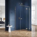 NEW TRENDY AVEXA GOLD BRUSHED 100x110 cm kabina prostokątna, szkło transparentne