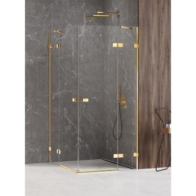 NEW TRENDY AVEXA GOLD SHINE 100x120 cm kabina prostokątna, szkło transparentne