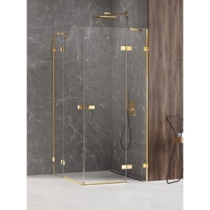 NEW TRENDY AVEXA GOLD SHINE 100x80 cm kabina prostokątna, szkło transparentne