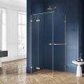 NEW TRENDY AVEXA GOLD BRUSHED 100x100 cm kabina kwadratowa, szkło transparentne