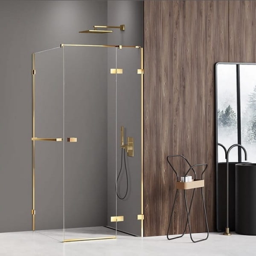 NEW TRENDY AVEXA GOLD SHINE 90x120 cm kabina prostokątna, szkło transparentne