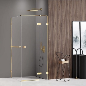 NEW TRENDY AVEXA GOLD SHINE 90x70 cm kabina prostokątna, szkło transparentne