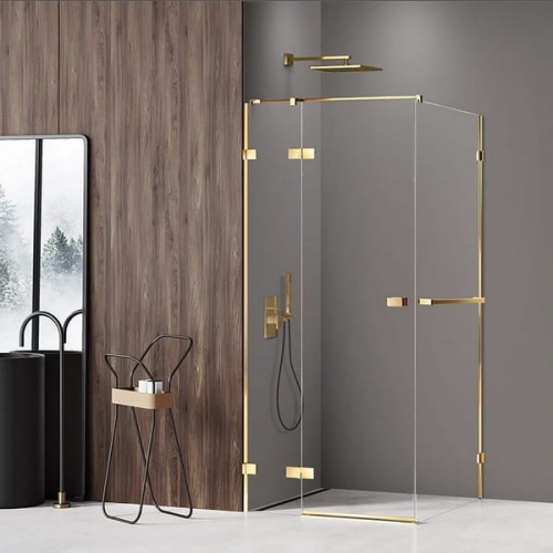 NEW TRENDY AVEXA GOLD SHINE 90x90 cm kabina kwadratowa, szkło transparentne