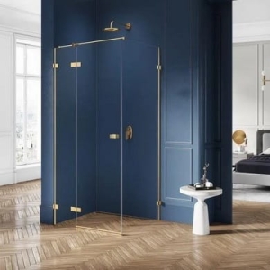 NEW TRENDY AVEXA GOLD BRUSHED 100x90 cm kabina prostokątna, szkło transparentne