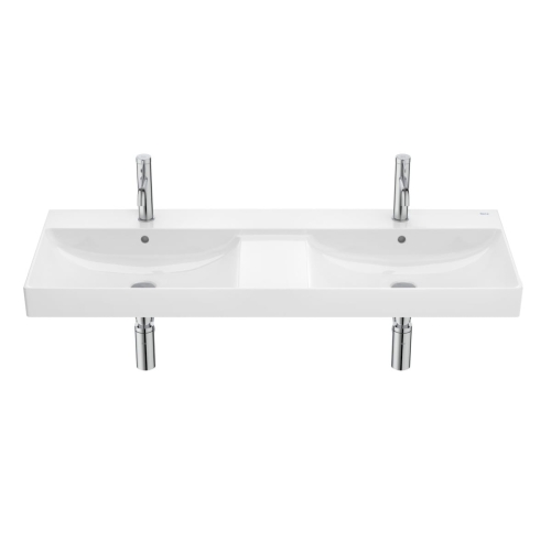 ROCA ONA umywalka ścienna podwójna 120 cm, biała
