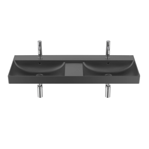 ROCA ONA umywalka ścienna podwójna 120 cm, czarny mat