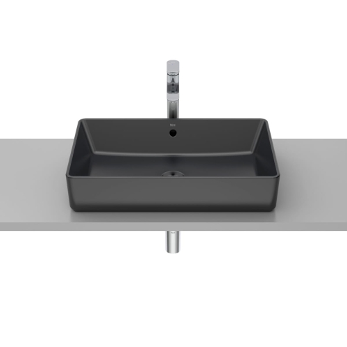 ROCA GAP SQUARE umywalka nablatowa prostokąta 60 cm, czarny mat
