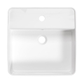 DEANTE Umywalka SQUARE ceramiczna nablatowa z miejscem na baterię 420x420x120 kolor biały