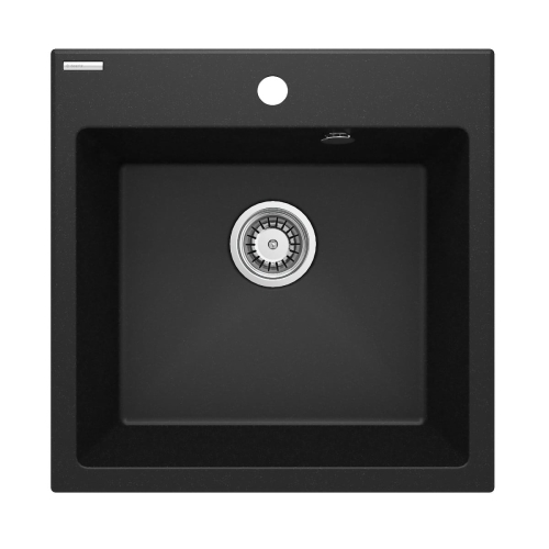 DEANTE Zlewozmywak EVORA 1k 500x500x216, 3,5" + osprzęt space-saver nero grafit metalik