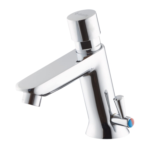 DEANTE Bateria PRESS umywalkowa czasowa z regulacją temperatury - bez zamknięcia odpływu kolor chrom