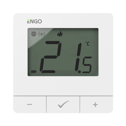 ENGO Regulator temperatury E25-BATWZigBee, natynkowy, bateryjny, biały