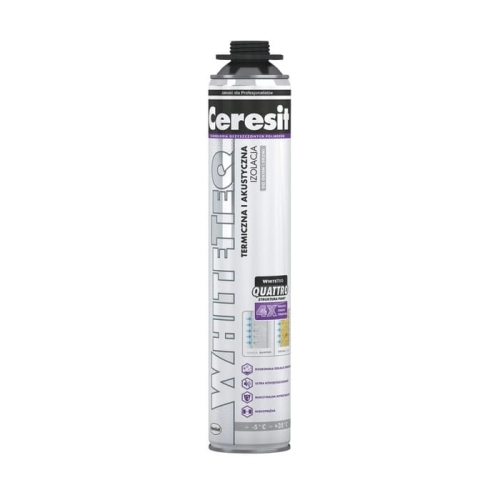 CERESIT WHITETEQ QUATRO, biała piana montażowa, 750 ml