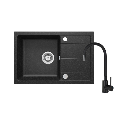 DEANTE set: zlew granitowy LEDA zrd 2113