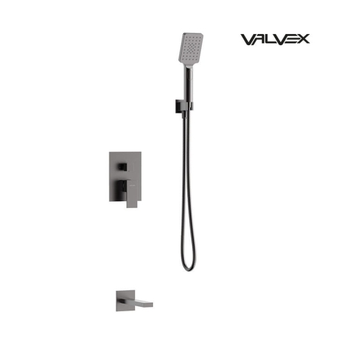 VALVEX ARS zestaw podtynkowy 2-funkcyjny z wylewką wannową, grafit szczotkowany