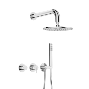 DEANTE komplet podtynkowy SILIA chrom z głowicą natryskową, z baterią poziomą 