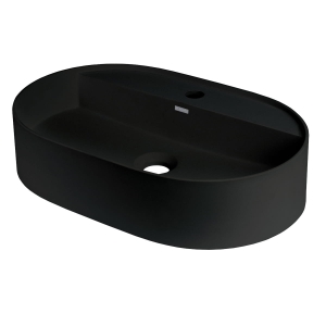 DEANTE umywalka SILIA nero 550x350 mm z miejscem na baterie 