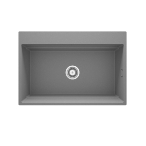 DEANTE zlew. MAGNETIC szary metalik granit 1k 760x520x220, 3,5" + osprzęt space-saver click 