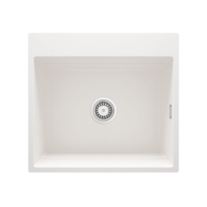 DEANTE zlew. MAGNETIC alabaster granit 1k 560x520x220, 3,5" + osprzęt space-saver click 
