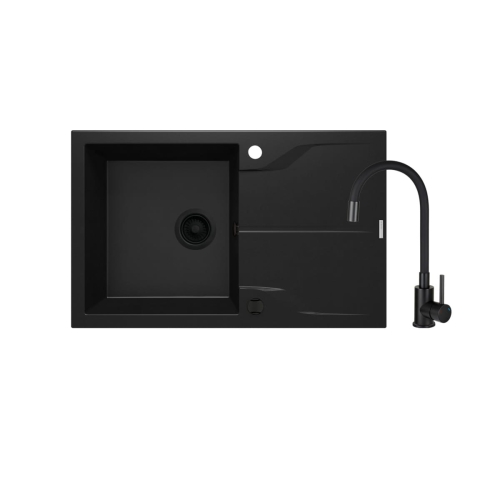 DEANTE set: zlew. granit zqn n113 nero
