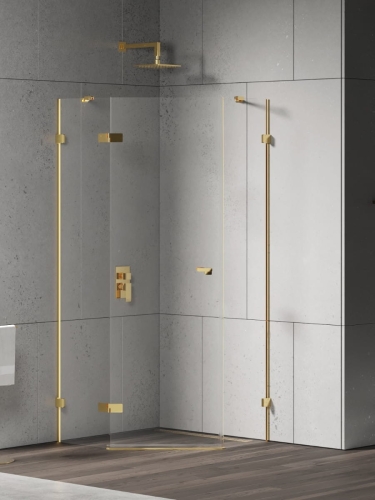 NEW TRENDY EVENTA GOLD SHINE  90 x 90 cm kabina pięciokątna, szkło przejrzyste