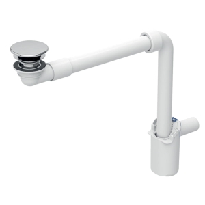 GEBERIT Syfon umywalkowy model oszczędzający przestrzeń, wąski, ze swobodnym przepływem i pokrywą odpływu, do uywalek bez przelewu, fi 32