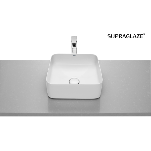 ROCA INSPIRA SQUARE umywalka nablatowa, Supraglaze®