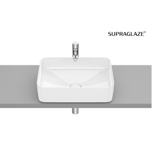 ROCA INSPIRA ROUND umywalka nablatowa 50 cm, Supraglaze®