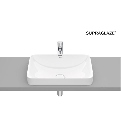 ROCA INSPIRA ROUND umywalka nablatowa 55 cm, Supraglaze®