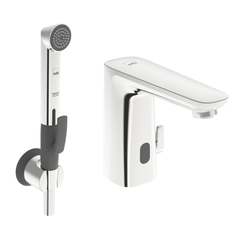 ORAS ELECTRA DIGITAL+ bateria umywalkowa bezdotykowa Bluetooth z rączką Bidetta, chrom