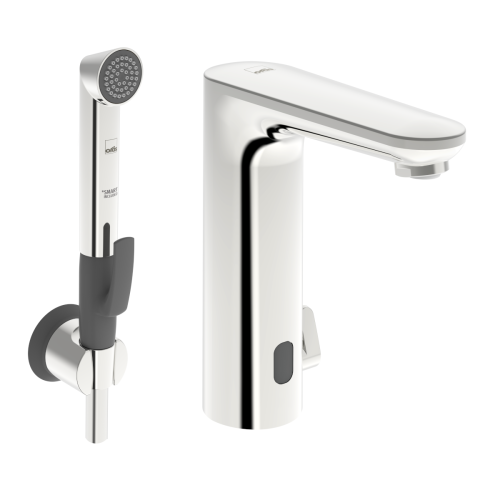 ORAS ELECTRA DIGITAL+ bateria umywalkowa bezdotykowa Bluetooth z rączką Bidetta, chrom