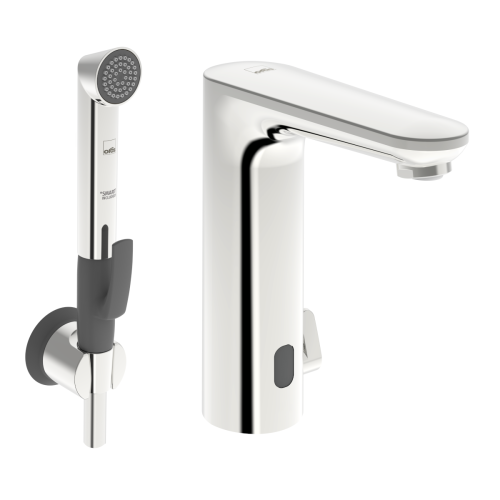 ORAS ELECTRA SAFETY bateria umywalkowa bezdotykowa Bluetooth z rączką Bidetta, chrom