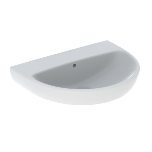 GEBERIT Umywalka SELNOVA, B65cm, H18.5cm, T50cm, z przelewem, bez otworu na baterię