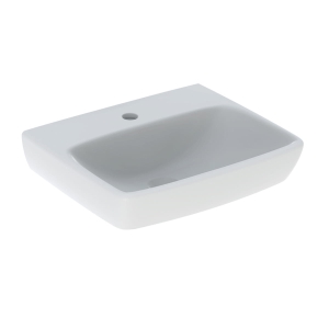 GEBERIT Umywalka SELNOVA SQUARE kompaktowa, B50cm, H17cm, T42cm, bez przelewu, z otworem na baterię