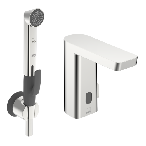 ORAS STELA SAFETY bateria umywalkowa bezdotykowa Bluetooth z rączką Bidetta, chrom