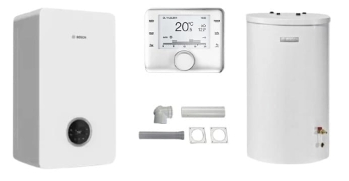 BOSCH zestaw, kocioł Condens 2300i W 20P + zasobnik WST120- 5O + regulator CW 400 + pakiet szachtu AZB616/1