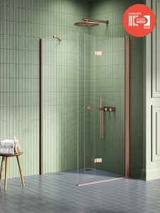 NEW TRENDY NEW SOLEO COPPER BRUSHED kabina kwadratowa 80x80 cm, szkło transparentne 