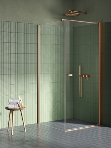 NEW TRENDY NEW SOLEO COPPER BRUSHED kabina kwadratowa 90x90 cm, szkło transparentne