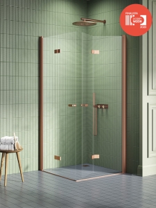 NEW TRENDY NEW SOLEO COPPER BRUSHED kabina kwadratowa 90x90 cm, szkło transparentne