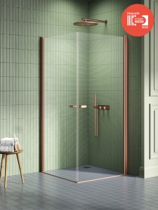 NEW TRENDY NEW SOLEO COPPER BRUSHED kabina kwadratowa 90x90 cm, szkło transparentne